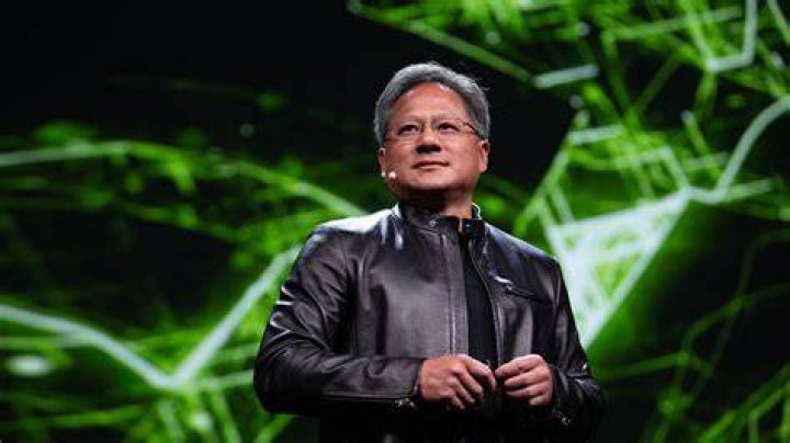 Nvidia CEO Jensen Huang, known for his leather jacket, has his wife and
